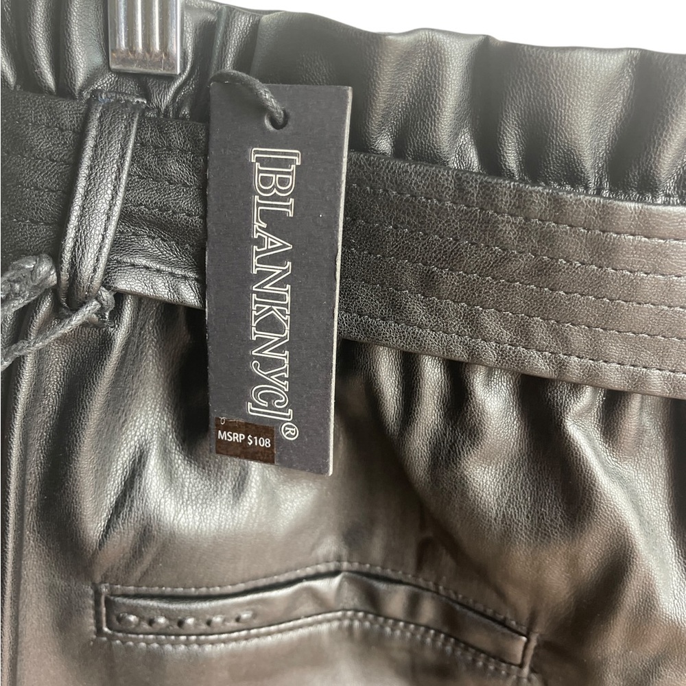 Blank NYC Black Faux Leather Paper Bag High Waist Pants Belted Size 30 - Picture 12 of 12